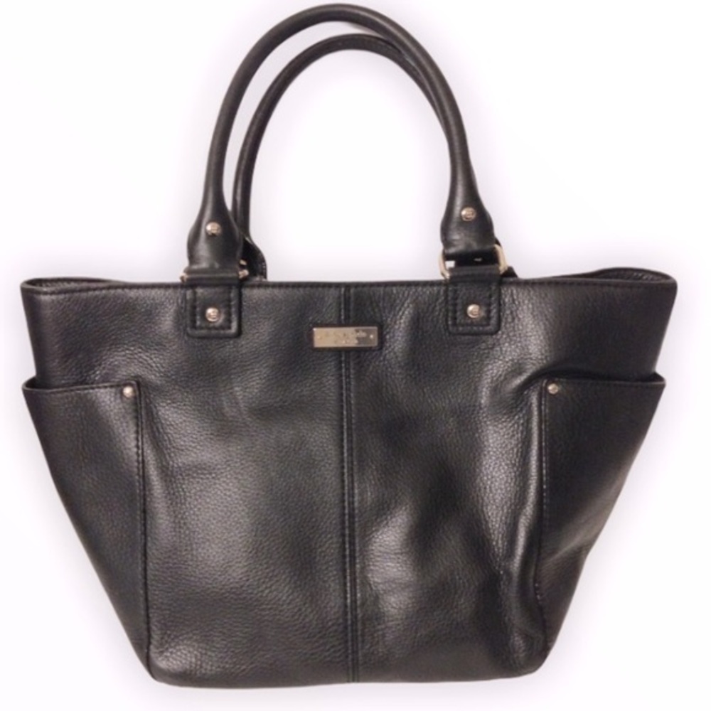 Kate spade black leather tote bag purse